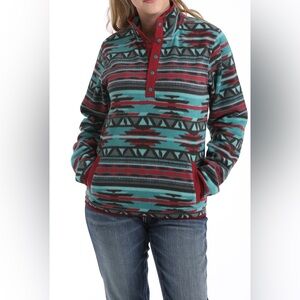 CINCH Women’s Medium Polar Fleece Pullover Western Snap Jacket
